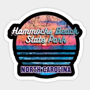 Hammocks Beach State Park North Carolina Retro Sunset Sticker